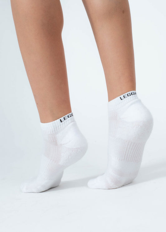 Sport Socks, White, Short - LEGGANCE